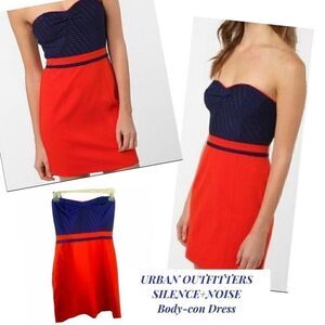 Silence+Noise UO red blue Bodycon Nautical Dress